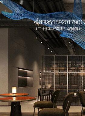 金属不锈钢镂空海豚鲸鱼海洋动物铁艺雕塑艺术装饰品摆件厂家定制