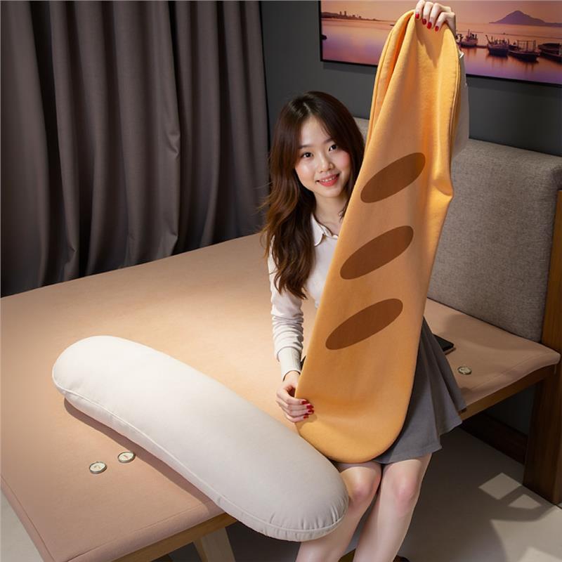 睡觉毛绒玩具长条拆洗床头宿舍可爱枕夹腿抱枕头面包法棍靠垫床上 - 图2