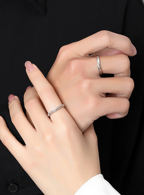 情侣款戒指长情告白纯银七夕送礼