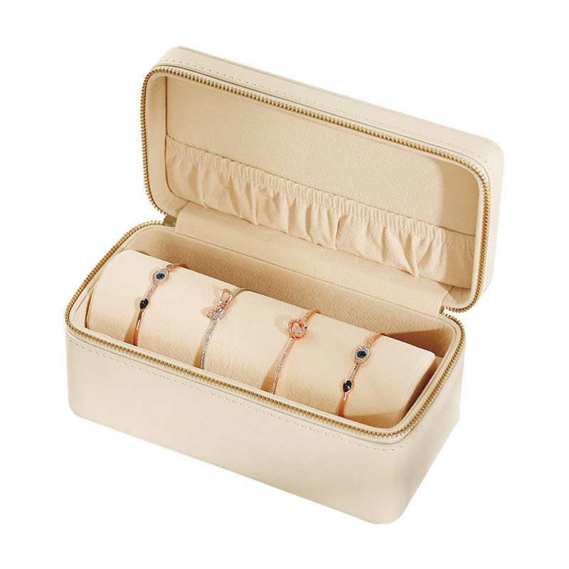 POLOFEST拉链文玩手串收纳盒高级感皮质手链手镯收纳箱精致首饰箱,淘宝优惠券,粉丝福利购,淘宝优惠卷
