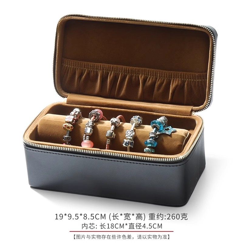 POLOFEST拉链文玩手串收纳盒高级感皮质手链手镯收纳箱精致首饰箱,淘宝优惠券,粉丝福利购,淘宝优惠卷