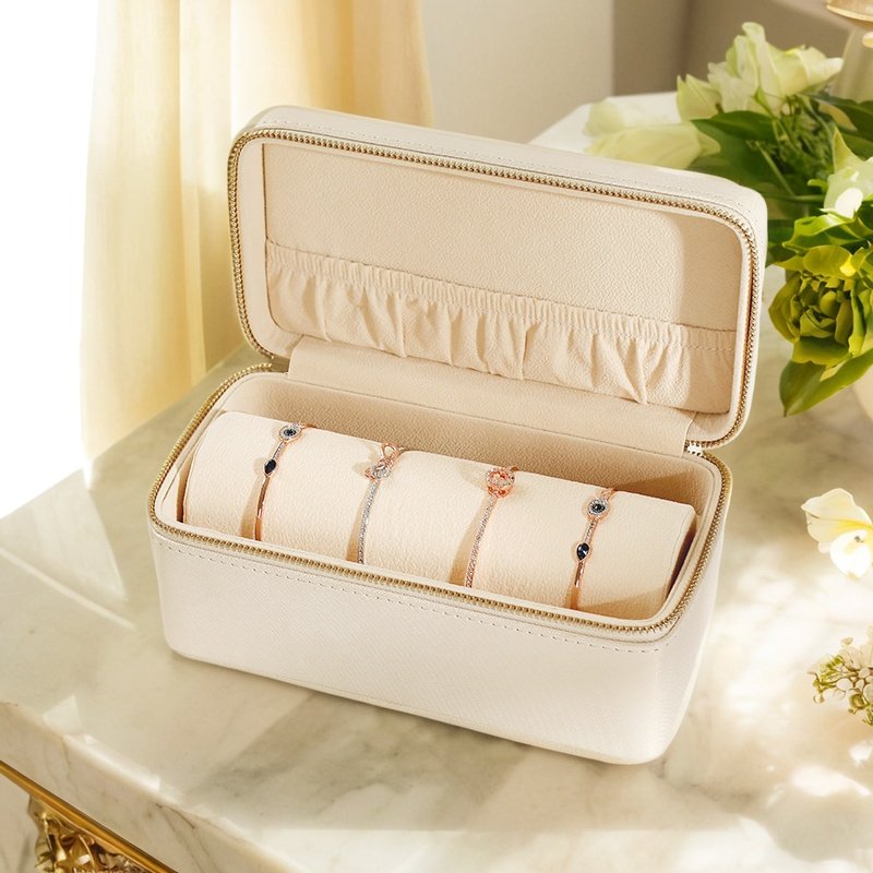 POLOFEST拉链文玩手串收纳盒高级感皮质手链手镯收纳箱精致首饰箱,淘宝优惠券,粉丝福利购,淘宝优惠卷