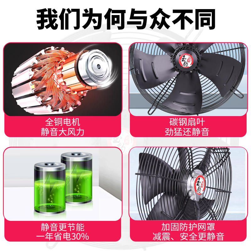 外转子轴流风机YWF4E/4D冷干机380V冷凝器空调220V排风扇冷库风扇,淘宝优惠券,粉丝福利购,淘宝优惠卷