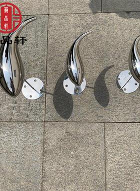 售楼部水池景观不锈钢抽象创意鱼群雕塑户外金属镜面小鱼装饰摆件