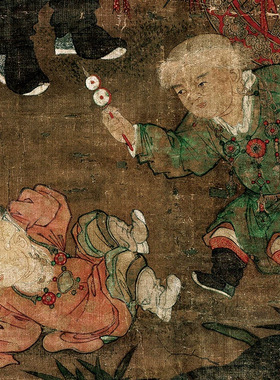 北宋苏汉臣货郎图绢布画芯宣纸