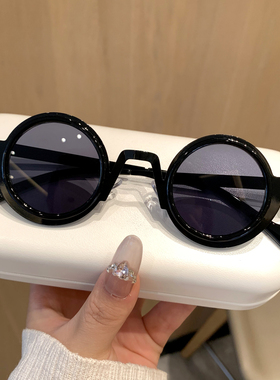 小圆框太阳镜复古太子镜迷你小镜片个性墨镜男女拍照凹造型眼镜潮