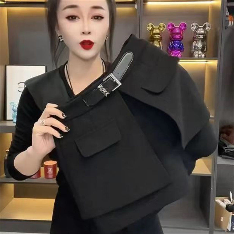 高腰阔腿短裤女秋冬2024新款女士外穿裙裤宽松A字假两件打底靴裤,淘宝优惠券,粉丝福利购,淘宝优惠卷