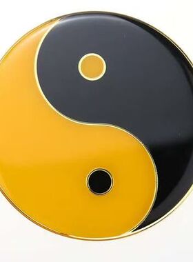 黄铜8cm红黑双色太极图