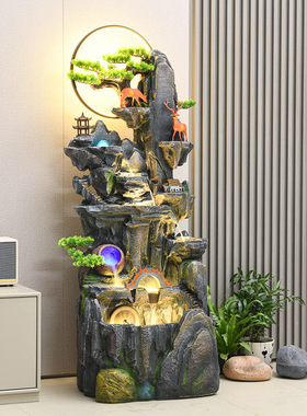 循环水客厅玄关造景室内