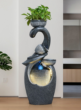 高端流水摆件循环水客厅招财加湿器家用喷泉景观开业生财风水轮