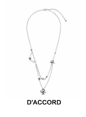 D’ACCORD 新款原创小众设计师品牌高级感逆生花瓣拼接项链 银