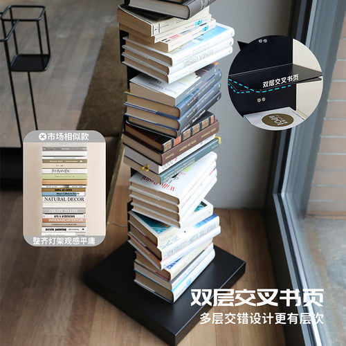Keijo 隐藏式书架置物架落地灯现代北欧书房卧室带灯装饰氛围感 - 图3