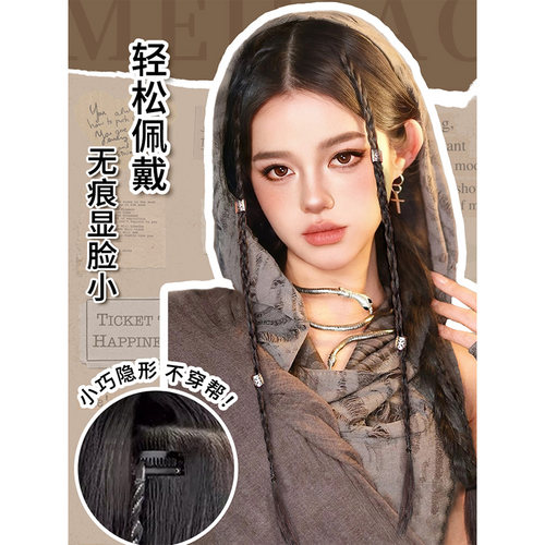 假发辫子女仿真发脏辫马尾y2k甜酷麻花拳击辫辣妹编发网红假辫子 - 图2