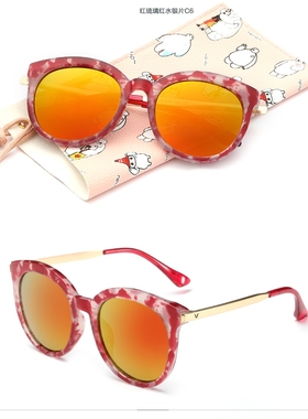 儿童偏光太阳镜男女童宝宝V牌防紫外线墨镜小孩潮流防晒时尚眼镜