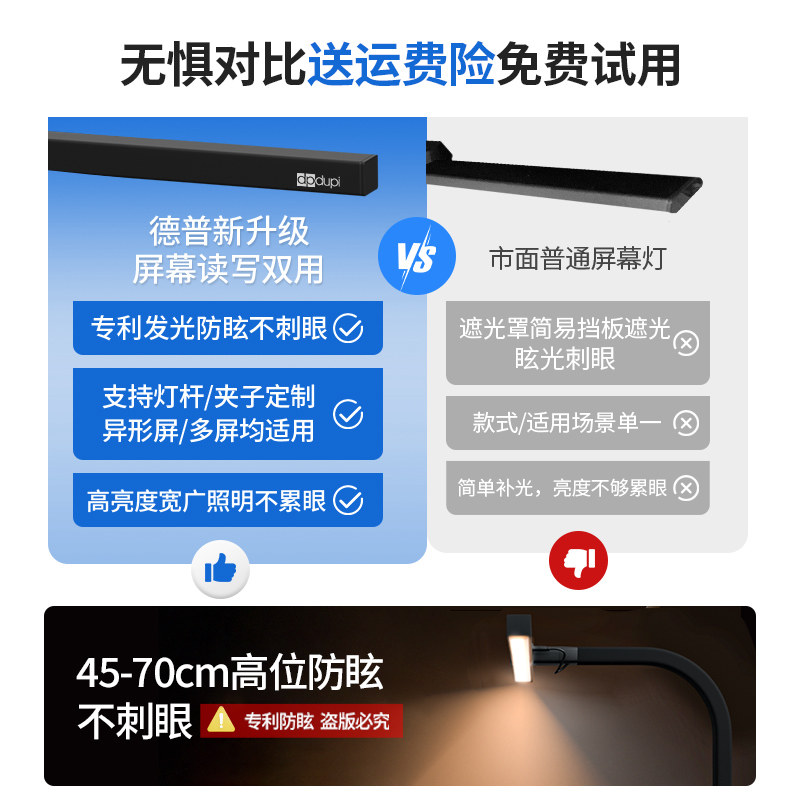 德普外星人电脑屏幕护眼台灯全光谱设计师桌面补光显示器挂灯超长