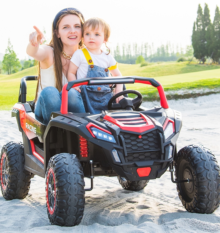 新款儿童电动车双人座超大号四轮四驱越野汽车小孩玩具车遥控可坐