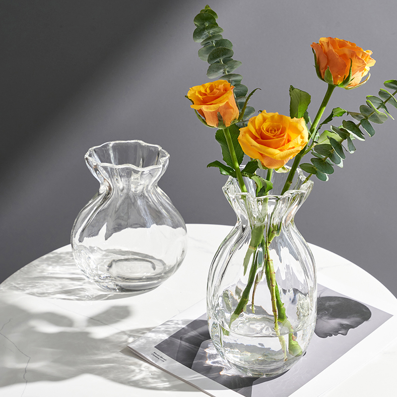 北欧网红ins风创意玻璃花瓶摆件透明水养水培插花客厅餐桌高级感,淘宝优惠券,粉丝福利购,淘宝优惠卷