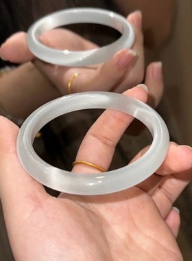 国风新款高冰白月光猫眼石手镯精美水晶高级感手镯饰品女玉髓手镯