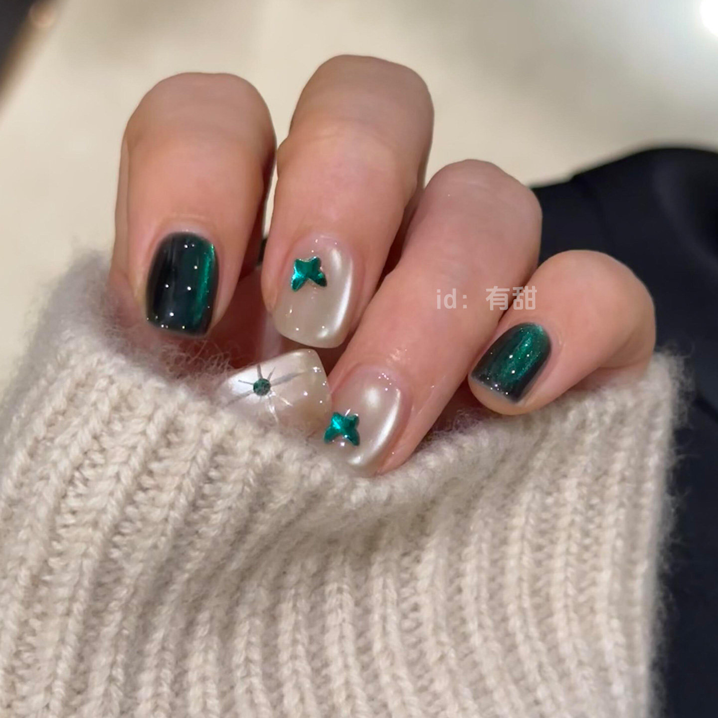 猫眼穿戴甲2025新款高级感绝美穿戴美甲短款秋冬手工蝴蝶指甲贴片,淘宝优惠券,粉丝福利购,淘宝优惠卷