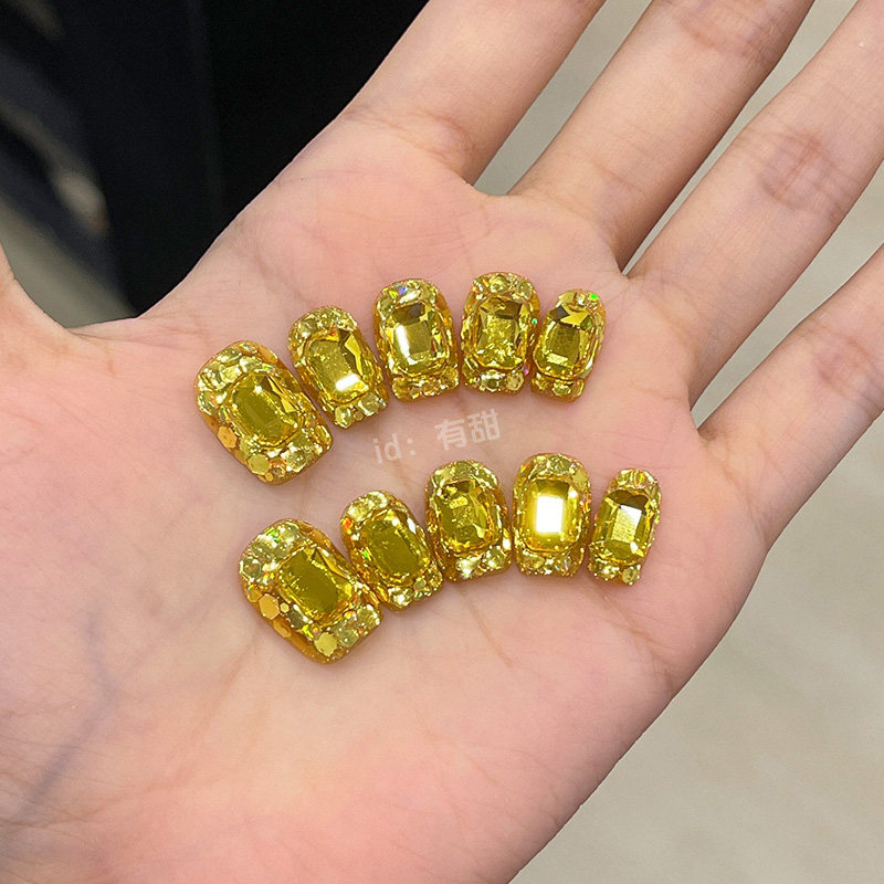 高质量穿戴甲中长款春夏爆款穿戴款美甲纯手工轻奢高级感指甲贴片,淘宝优惠券,粉丝福利购,淘宝优惠卷