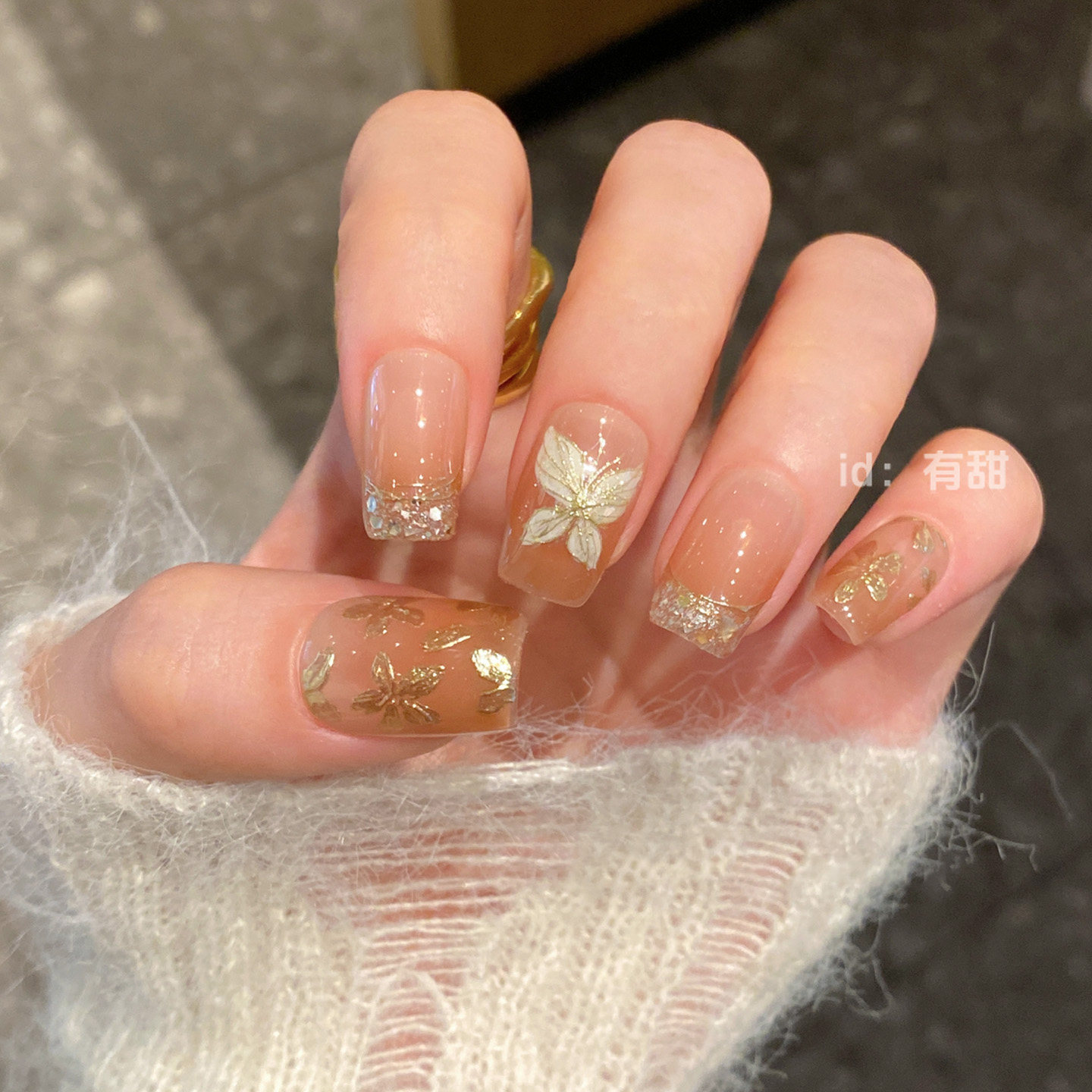 法式穿戴甲短款春夏高质量纯手工蝴蝶穿戴美甲2025新年款指甲贴片,淘宝优惠券,粉丝福利购,淘宝优惠卷