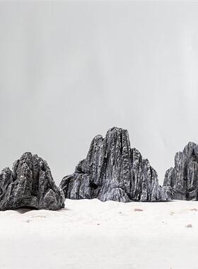 创意假山石盆景配件微景观园艺绿植摆件小石头生态景观鱼缸造景