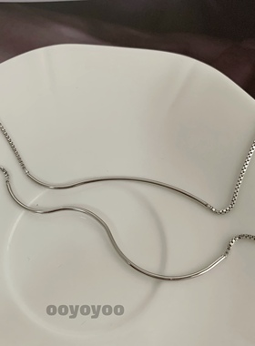 波浪链条ins风项链两长短现货