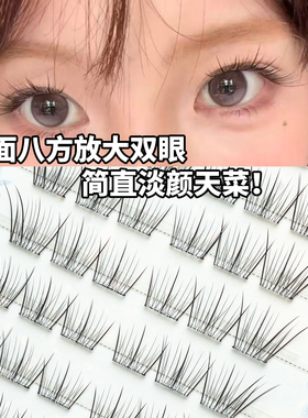 初遇季淡颜高智感白开水睫！免胶假睫毛嫁接清透妈生柔雾感气质睫