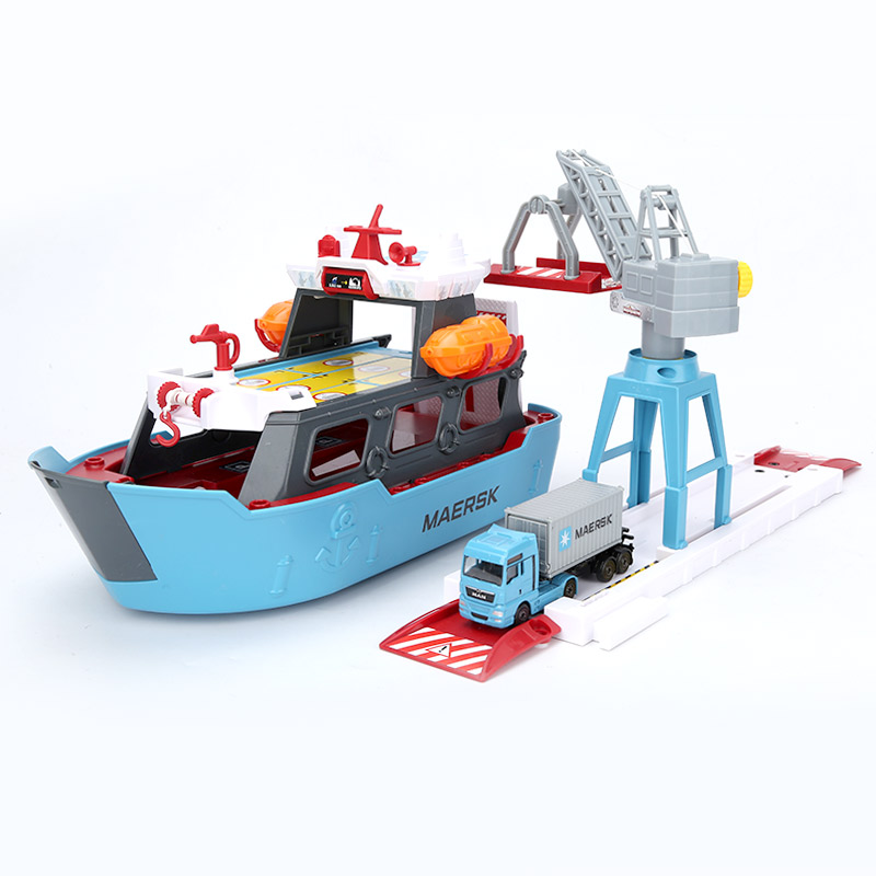 Majorette美捷轮马士基码头套装集装箱船舶模型货柜轮船儿童玩具 - 图0
