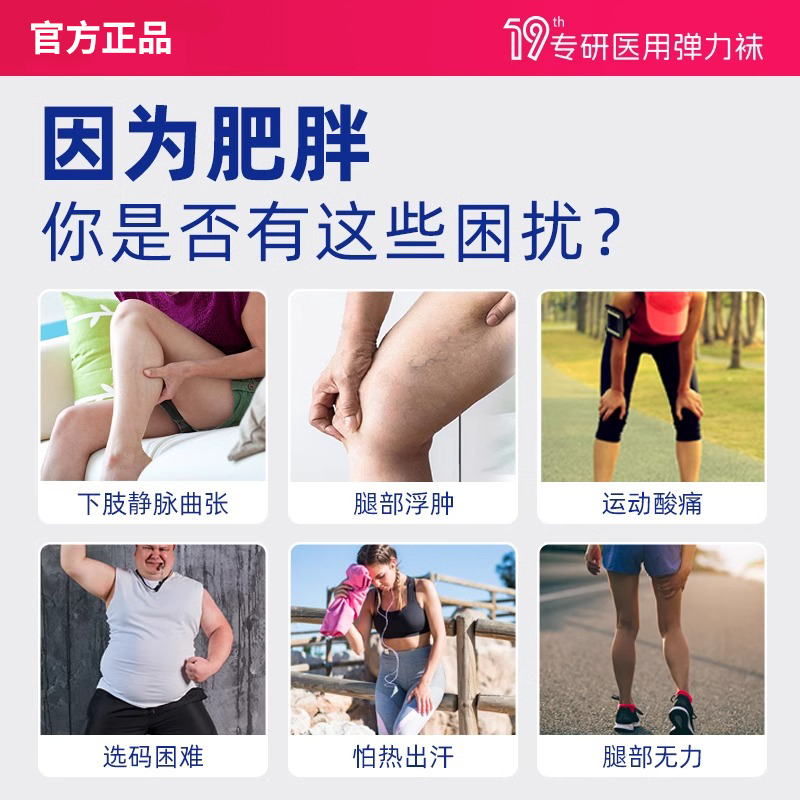 医用静脉曲张弹力袜压力袜加肥加大码术后治疗下肢血栓护膝四季穿 - 图1