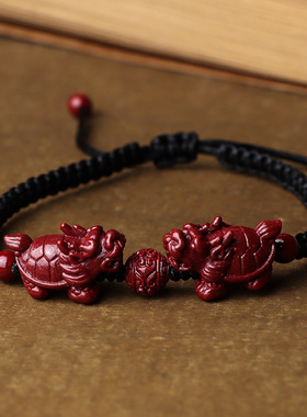 朱砂新款民族风貔貅手链工编织男女款皮丘佛珠宝贝送男女情侣饰品