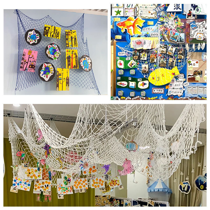 幼儿园环创渔网麻绳网格照片墙挂饰背景墙壁饰意布置墙面装饰品,淘宝优惠券,粉丝福利购,淘宝优惠卷