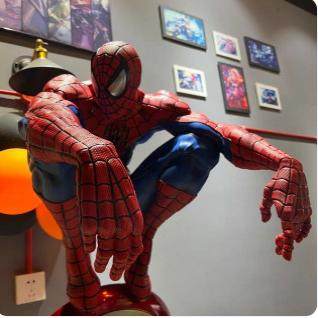 漫威复仇者联盟EXO蹲姿蜘蛛侠手办树脂模玩50cm摆件雕像模型礼物 - 图2