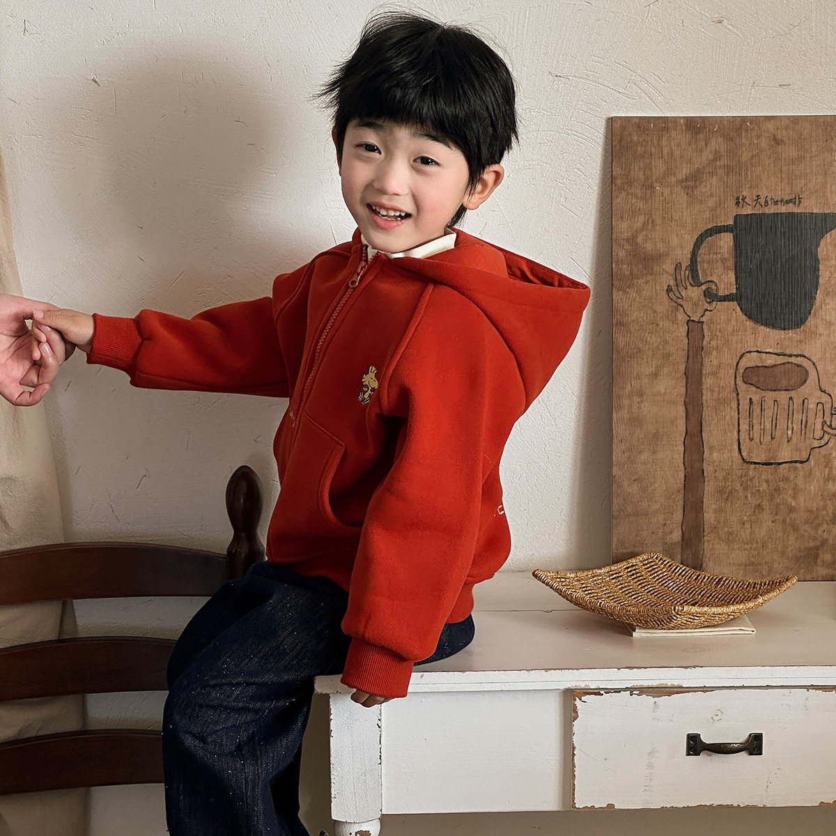 【史努比联名】一体绒儿童冬季厚款连帽保暖外套户外百搭CZ5N08,淘宝优惠券,粉丝福利购,淘宝优惠卷