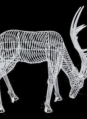 不锈钢镂空梅花鹿雕塑铁艺户外草坪园林景观小品蚂蚁发光动物装饰