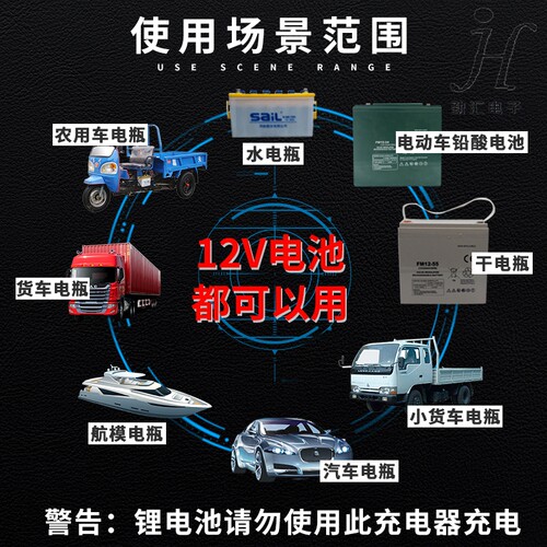 12v伏汽车摩托车电动车电瓶电池24V充电器修复器铅酸蓄电池充电机 - 图1