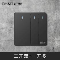 Type 86 Socket 6C Series Three Open Multi-Control Power Supply Home Socket Wall Switch Panel Flame Retardant