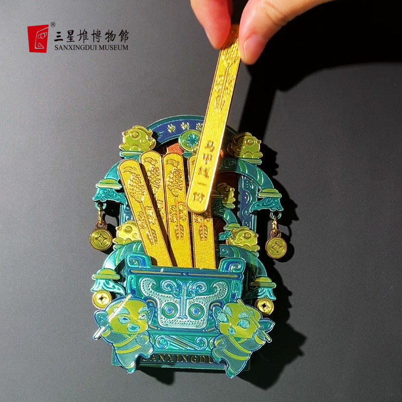 三星堆博物馆文创青铜神树好运签冰箱贴磁吸旅游纪念品伴手礼物