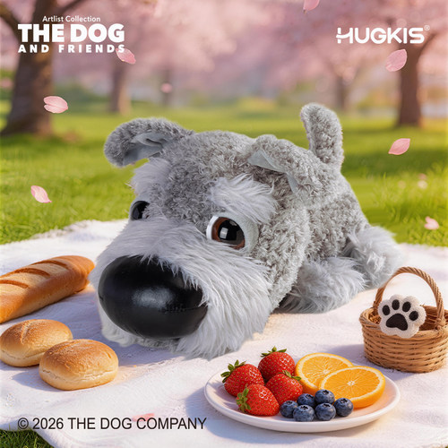 HUGKIS x THE DOG正版大头狗趴姿毛绒公仔可爱狗狗玩偶送生日礼物 - 图2