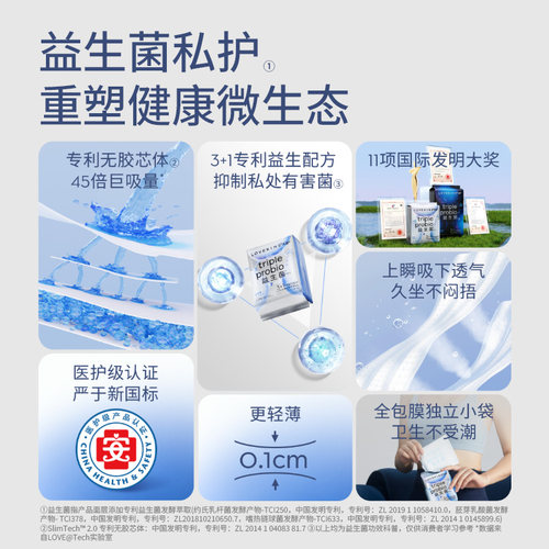 【超级立减】LOVEKINS沐歆益生菌/澳棉无胶芯卫生巾超薄医护级 - 图0