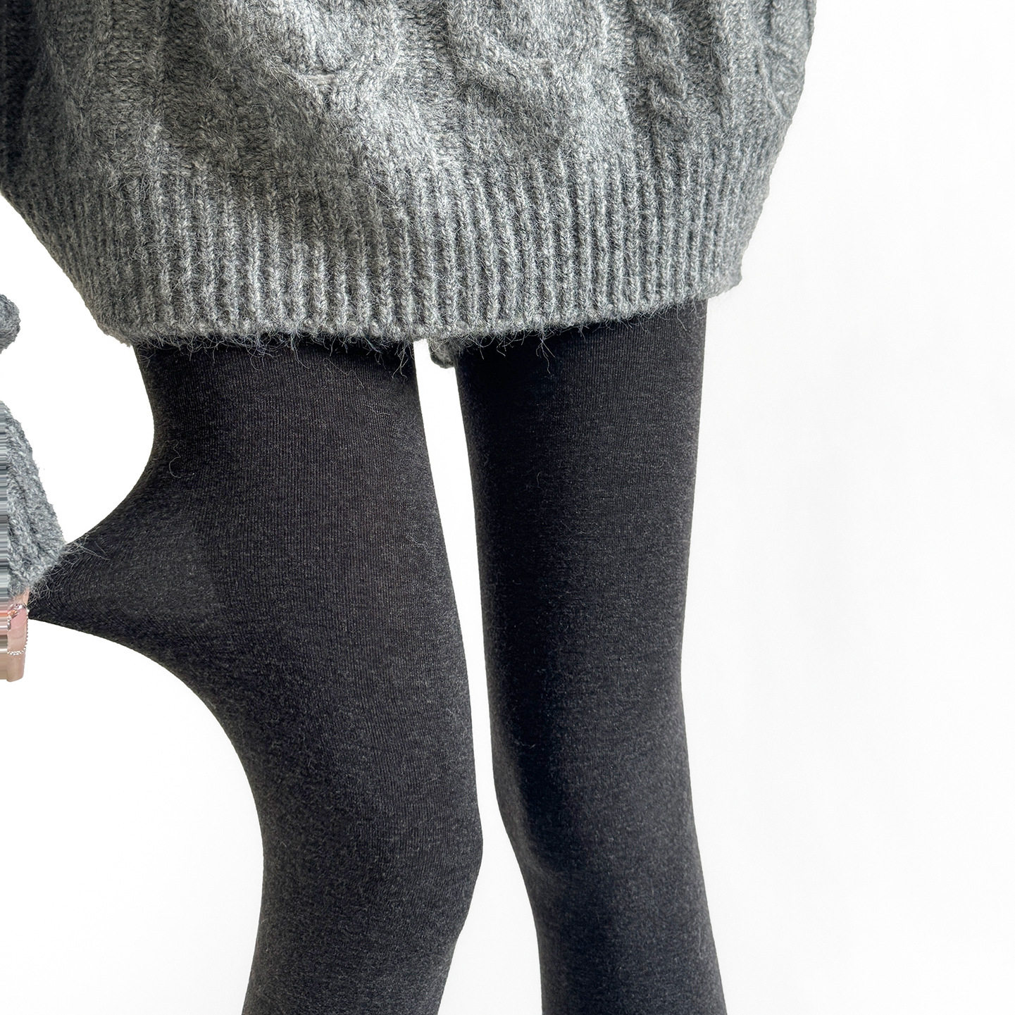 秋冬简约羊毛平板深灰色百搭显瘦打底裤不加绒连裤袜叠穿袜套袜裤,淘宝优惠券,粉丝福利购,淘宝优惠卷