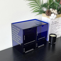 Kerrhein Blue Desktop Cosmetics Storage Box Stationery Jewellery Shelve Dresser Acrylic Office Drawer