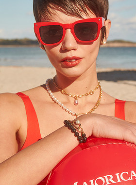 Majorica美娇丽佳银质项链女款高级感颈链可搭配吊坠复古锁骨链