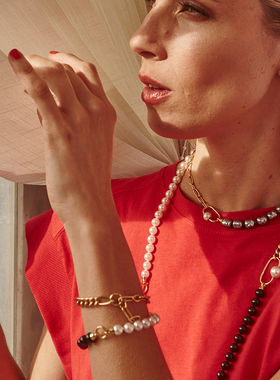 Majorica美娇丽佳手作珍珠手链女复古手环轻奢搭配8mm手作珍珠