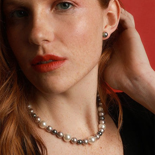 MAJORICA美娇丽佳手作珍珠项链女三色颈链轻奢锁骨链手作珍珠 - 图0