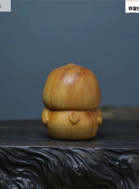 崖柏木雕小手黄鸡把件创件意桌面摆玩木质文挂件生肖工艺品礼鸡品