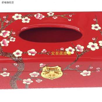 New push-gloss lacquer tissue box ກ່ອງແພຈຸລັງຂອງຄົວເຮືອນຂອງຈີນຄລາສສິກກ່ອງແພຈຸລັງຂອງປະທານແຫ່ງເຮືອນ