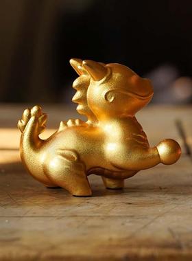 生肖龙黄铜摆件室内摆放可爱风
