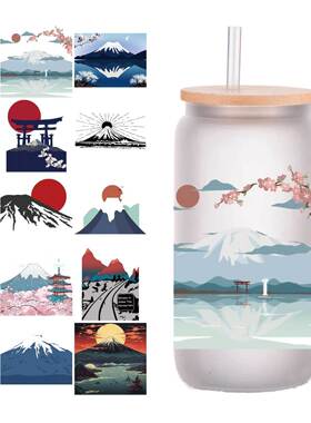 富士山风景UV转印贴纸