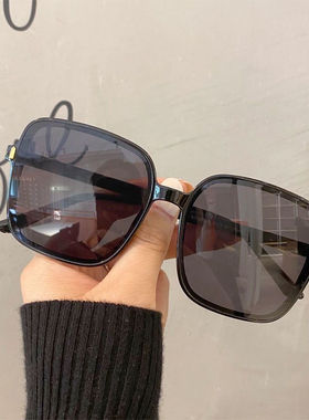 墨镜韩版女潮男防紫外线自带腮红复古潮方框防蓝光大脸显瘦圆脸